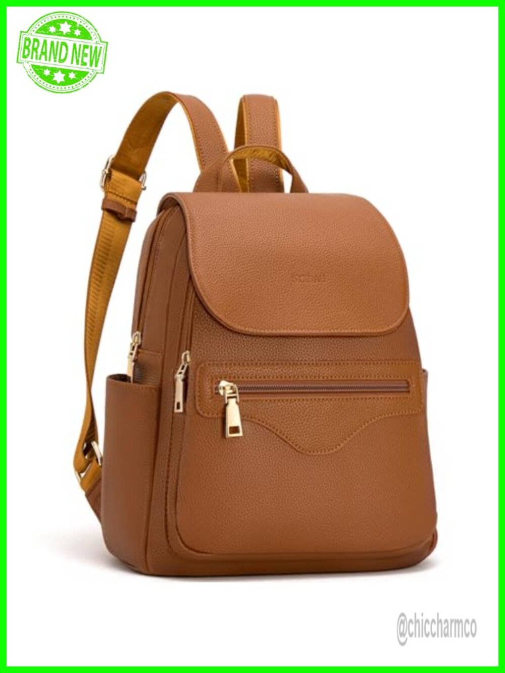 Faux Leather Mini Backpack Purse Built-In RFID Wallet Tablet Sleeve
